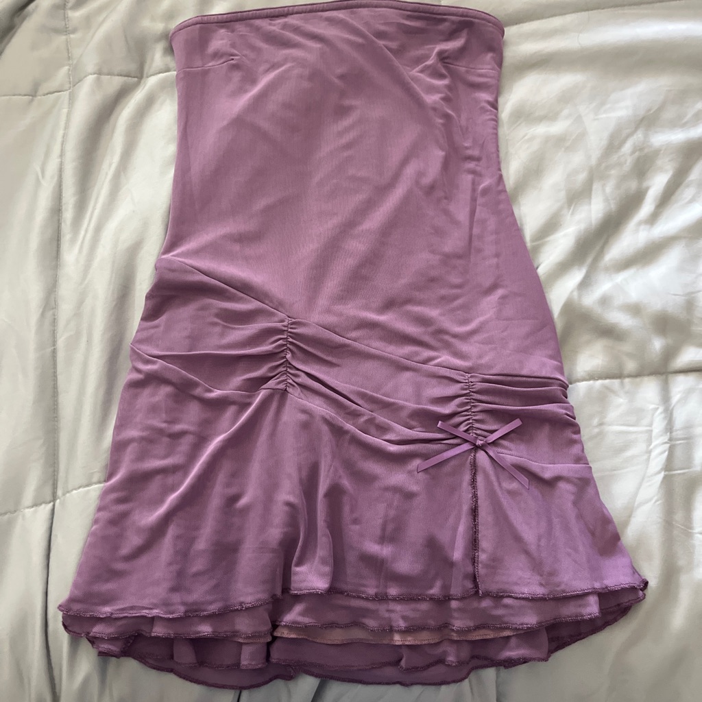 Purple Mini Strapless Dress- Edikted